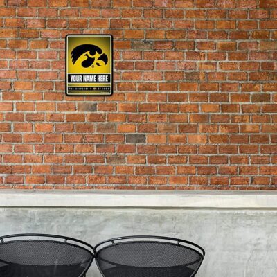 NCAA Iowa Hawkeyes Personalized Custom Metal Parking Sign Wall Decor Indoor Ourdoor 1