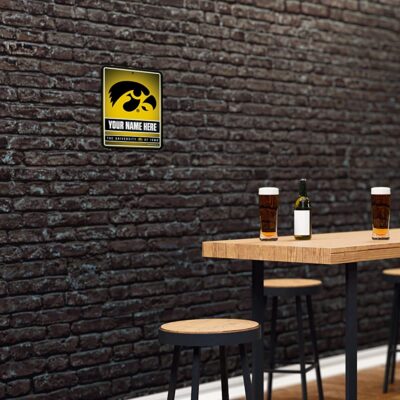NCAA Iowa Hawkeyes Personalized Custom Metal Parking Sign Wall Decor Indoor Ourdoor 4