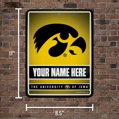 NCAA Iowa Hawkeyes Personalized Custom Metal Parking Sign Wall Decor Indoor Ourdoor 5