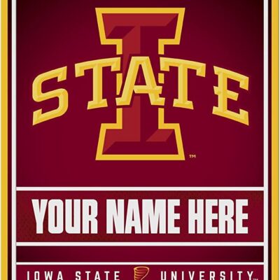 NCAA Iowas State Cyclones Personalized Custom Metal Parking Sign Wall Decor Indoor Ourdoor