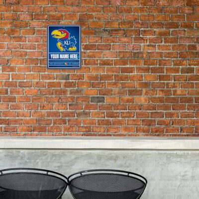 NCAA Kansas Jayhawks Personalized Custom Metal Parking Sign Wall Decor Indoor Ourdoor 1