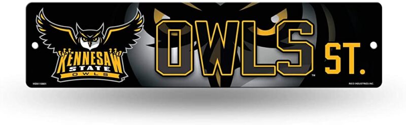 NCAA Kennesaw State Owls Metal Street Sign Decor