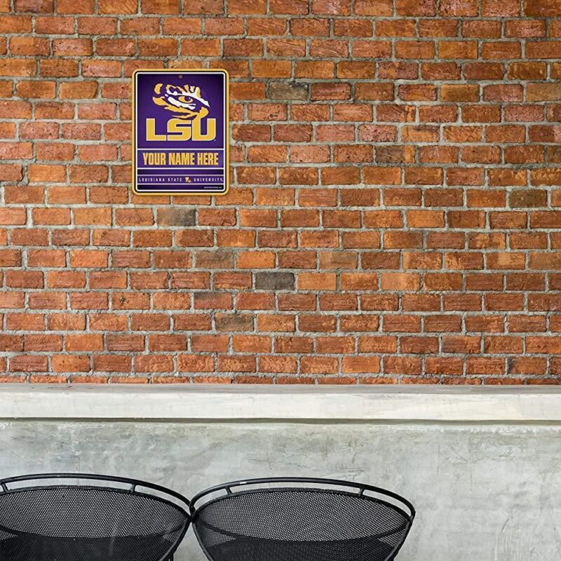 NCAA LSU Tigers Personalized Custom Metal Parking Sign Wall Decor Indoor Ourdoor 1