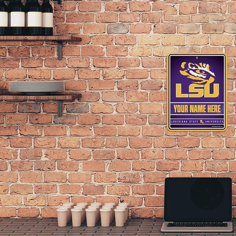 NCAA LSU Tigers Personalized Custom Metal Parking Sign Wall Decor Indoor Ourdoor 2