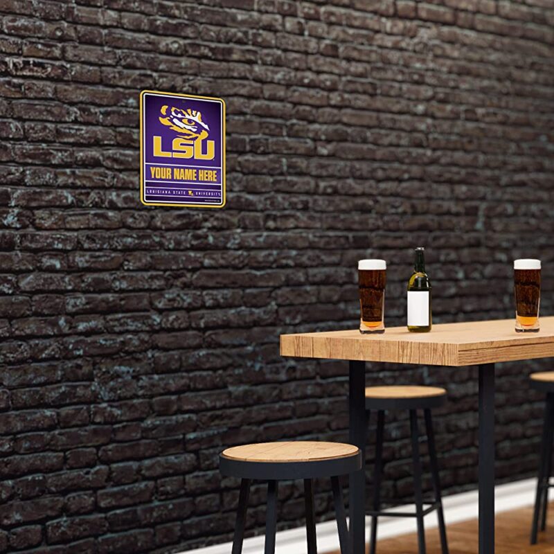 NCAA LSU Tigers Personalized Custom Metal Parking Sign Wall Decor Indoor Ourdoor 4