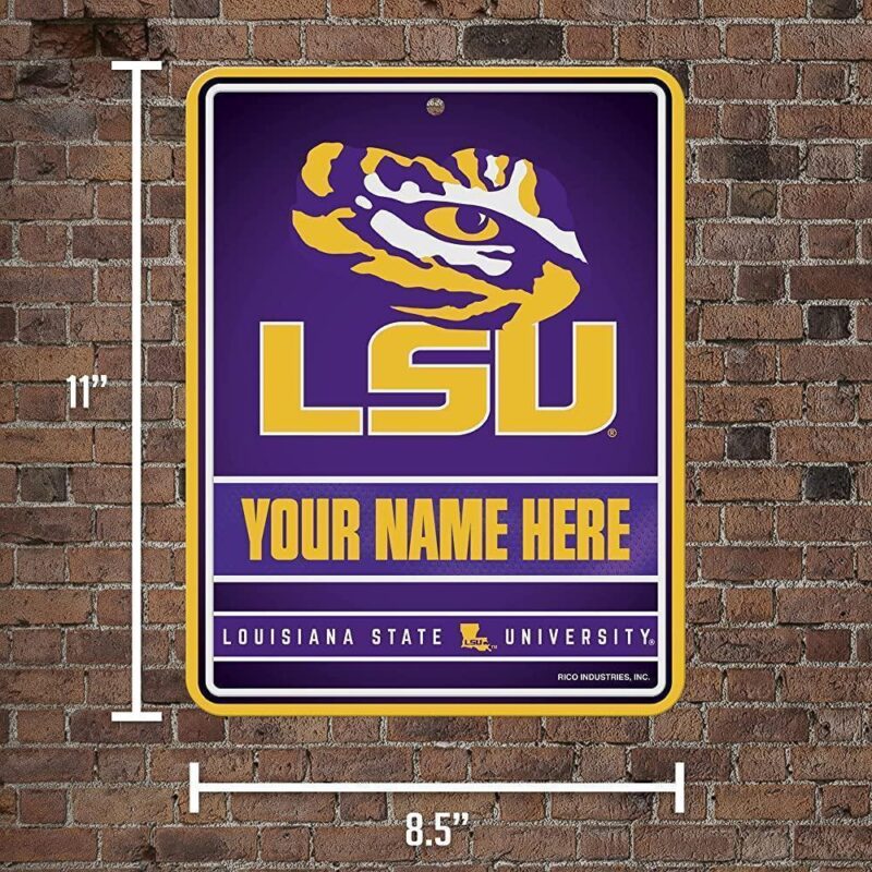 NCAA LSU Tigers Personalized Custom Metal Parking Sign Wall Decor Indoor Ourdoor 5
