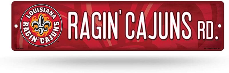 NCAA Louisiana Lafayette Ragin' Cajuns Metal Street Sign Decor