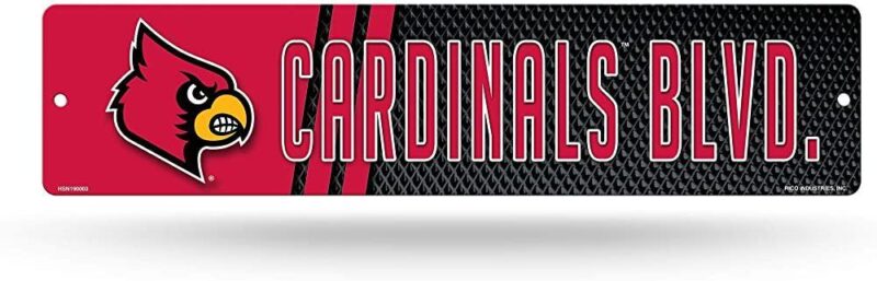 NCAA Louisville Cardinals Metal Street Sign Decor