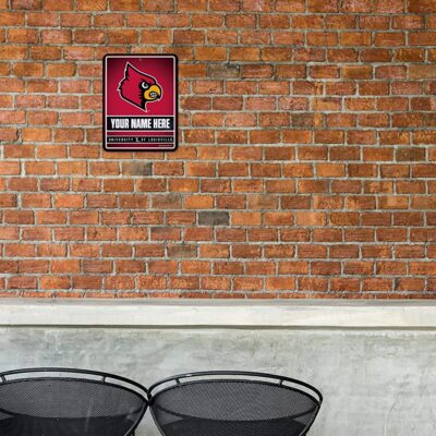 NCAA Louisville Cardinals Personalized Custom Metal Parking Sign Wall Decor Indoor Ourdoor 1