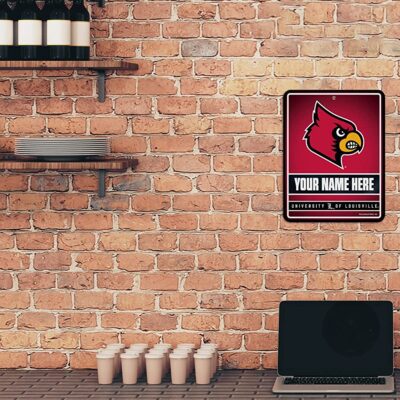 NCAA Louisville Cardinals Personalized Custom Metal Parking Sign Wall Decor Indoor Ourdoor 2