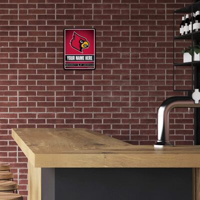 NCAA Louisville Cardinals Personalized Custom Metal Parking Sign Wall Decor Indoor Ourdoor 3