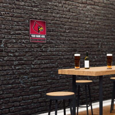 NCAA Louisville Cardinals Personalized Custom Metal Parking Sign Wall Decor Indoor Ourdoor 4
