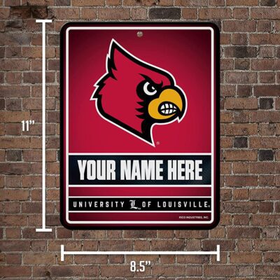 NCAA Louisville Cardinals Personalized Custom Metal Parking Sign Wall Decor Indoor Ourdoor 5