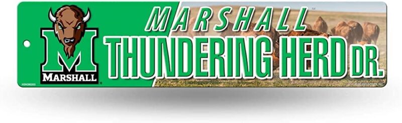 NCAA Marshall Thundering Herd Metal Street Sign Decor