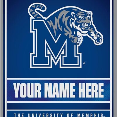 NCAA Memphis Tigers Personalized Custom Metal Parking Sign Wall Decor Indoor Ourdoor