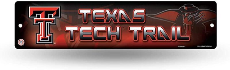 NCAA Metal Street Sign Decor Texas Tech Red Raiders