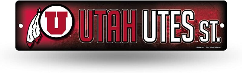 NCAA Metal Street Sign Decor Utah Utes