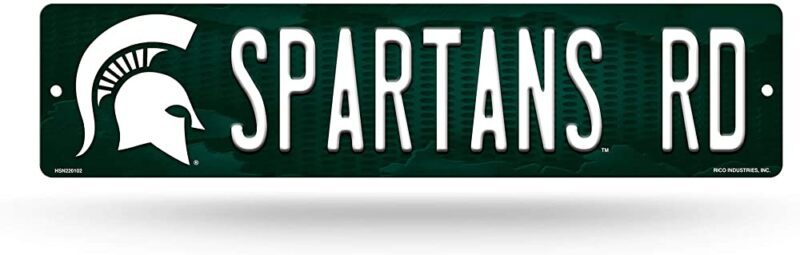 NCAA Michigan State Spartans Metal Street Sign Decor