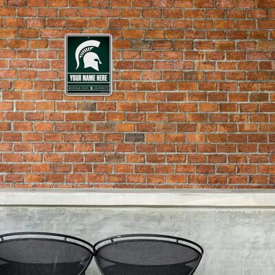 NCAA Michigan State Spartans Personalized Custom Metal Parking Sign Wall Decor Indoor Ourdoor 1