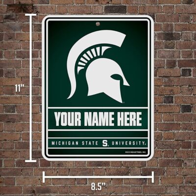 NCAA Michigan State Spartans Personalized Custom Metal Parking Sign Wall Decor Indoor Ourdoor 5
