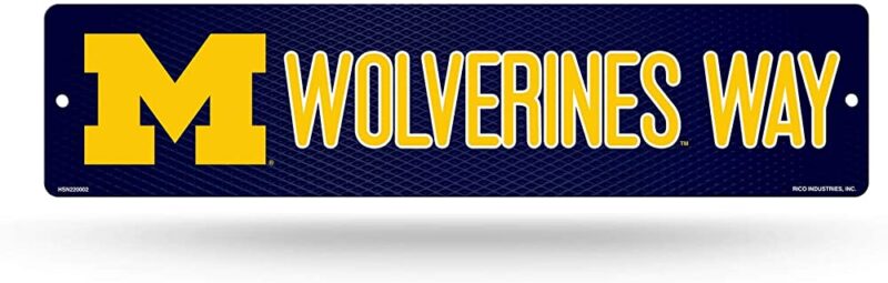 NCAA Michigan Wolverines Metal Street Sign Decor