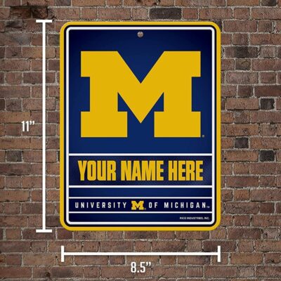 NCAA Michigan Wolverines Personalized Custom Metal Parking Sign Wall Decor Indoor Ourdoor 5 NCAA Michigan Wolverines Personalized Custom Metal Parking Sign Wall Decor Indoor Ourdoor 5