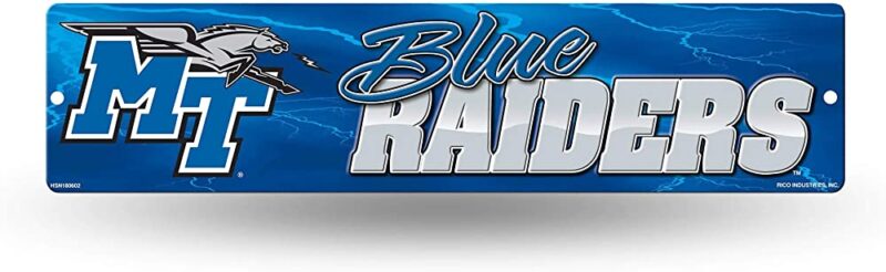 NCAA Middle Tennessee State Blue Raiders Metal Street Sign Decor