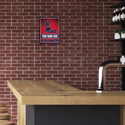 NCAA Mississippi Rebels Personalized Custom Metal Parking Sign Wall Decor Indoor Ourdoor 3