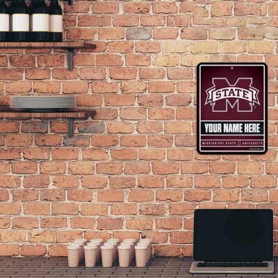 NCAA Mississippi State Bulldogs Personalized Custom Metal Parking Sign Wall Decor Indoor Ourdoor 2