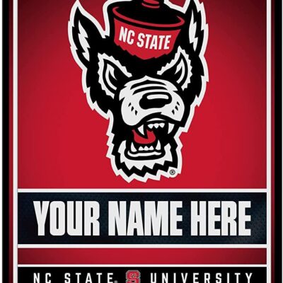 NCAA N.Carolina State Wolfpack Personalized Custom Metal Parking Sign Wall Decor Indoor Ourdoor