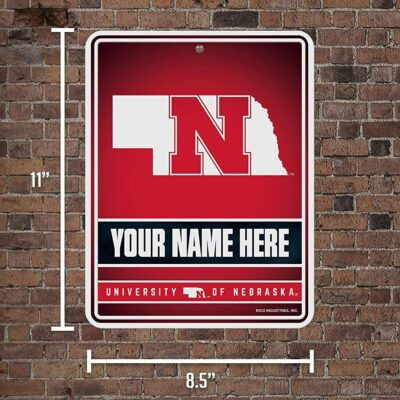 NCAA Nebraska Cornhuskers Personalized Custom Metal Parking Sign Wall Decor Indoor Ourdoor 5