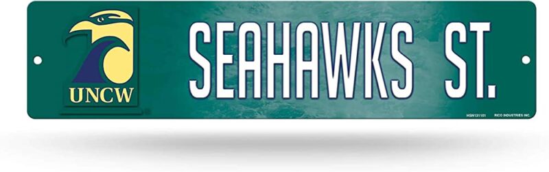 NCAA North Carolina Wilmington Seahawks Metal Street Sign Decor