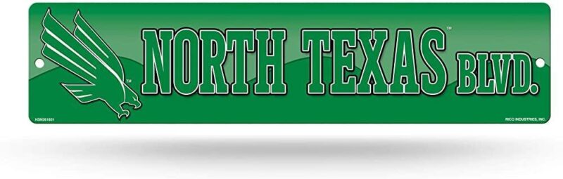 NCAA North Texas Mean Green Metal Street Sign Decor