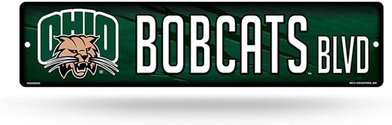 NCAA Ohio Bobcats Metal Street Sign Decor