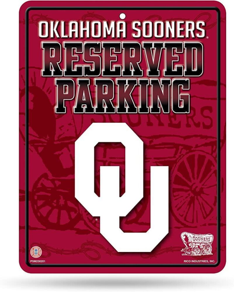 NCAA Oklahoma Sooners Metal Parking Sign Wall Decor Indoor Ourdoor Decor