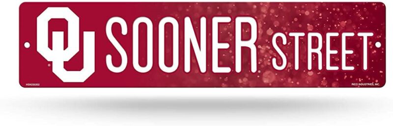 NCAA Oklahoma Sooners Metal Street Sign Decor