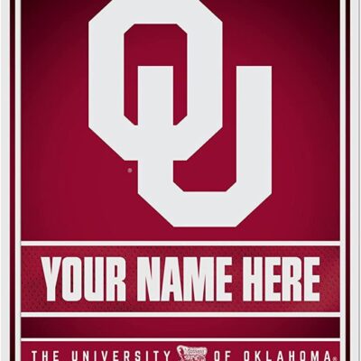 NCAA Oklahoma Sooners Personalized Custom Metal Parking Sign Wall Decor Indoor Ourdoor