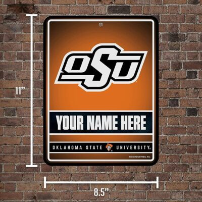 NCAA Oklahoma State Cowboys Personalized Custom Metal Parking Sign Wall Decor Indoor Ourdoor 5
