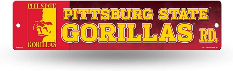 NCAA Pittsburg State Gorillas Metal Street Sign Decor