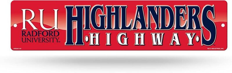 NCAA Radford Highlanders Metal Street Sign Decor