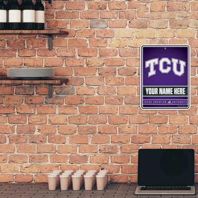 NCAA TCU Horned Frogs Personalized Custom Metal Parking Sign Wall Decor Indoor Ourdoor 2