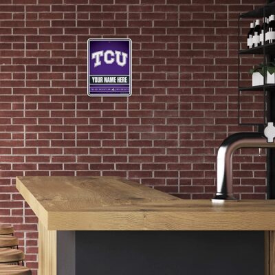 NCAA TCU Horned Frogs Personalized Custom Metal Parking Sign Wall Decor Indoor Ourdoor 3