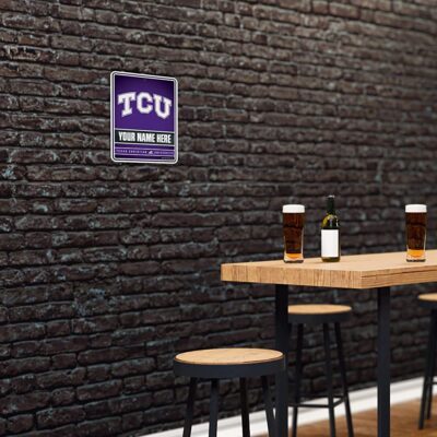NCAA TCU Horned Frogs Personalized Custom Metal Parking Sign Wall Decor Indoor Ourdoor 4