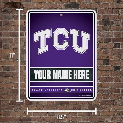 NCAA TCU Horned Frogs Personalized Custom Metal Parking Sign Wall Decor Indoor Ourdoor 5