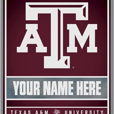 NCAA Texas A&M Aggies Personalized Custom Metal Parking Sign Wall Decor Indoor Ourdoor