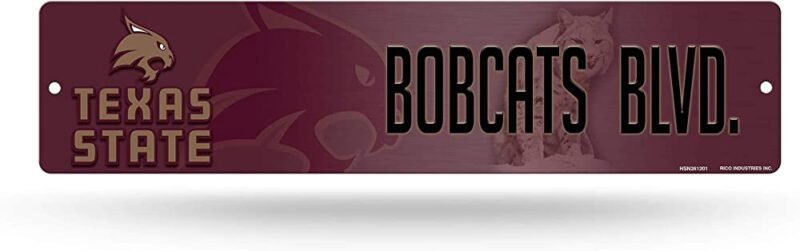 NCAA Texas State Bobcats Metal Street Sign Decor