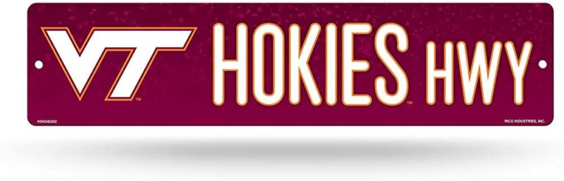 NCAA Virginia Tech Hokies Metal Street Sign Decor