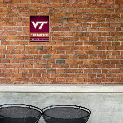 NCAA Virginia Tech Hokies Personalized Custom Metal Parking Sign Wall Decor Indoor Ourdoor 1