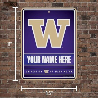 NCAA Washington Huskies Personalized Custom Metal Parking Sign Wall Decor Indoor Ourdoor 5
