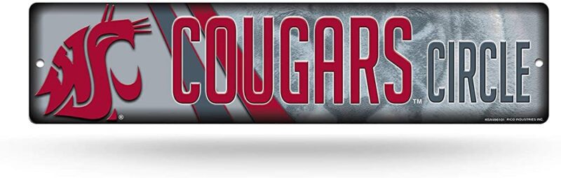 NCAA Washington State Cougars Metal Street Sign Decor